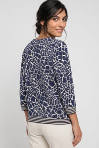 Graphic T-Shirt with Stripe Trim