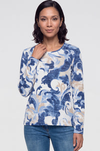 T-shirt orné d'un motif baroque en spirale