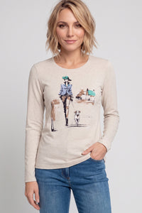 Country Chic Placement Print T-Shirt