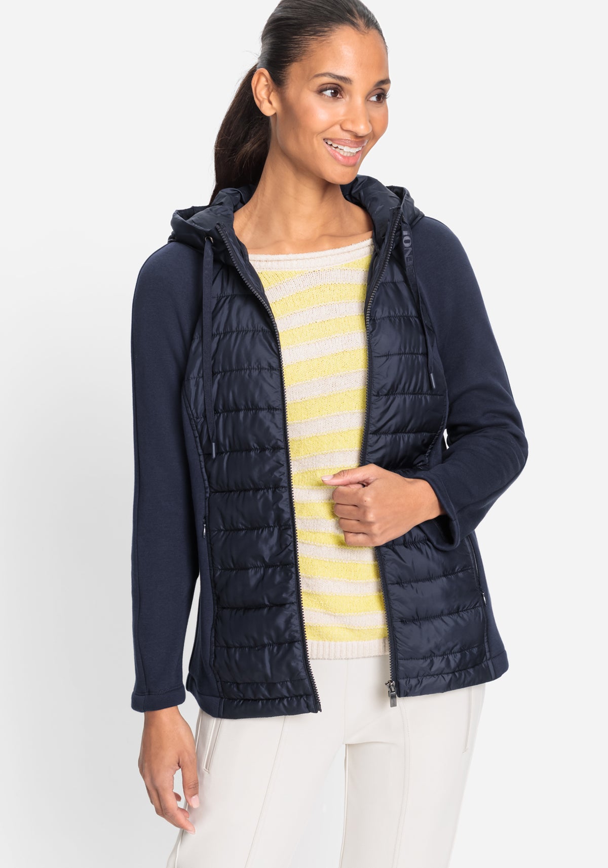 Mixed Media Hooded Jacket