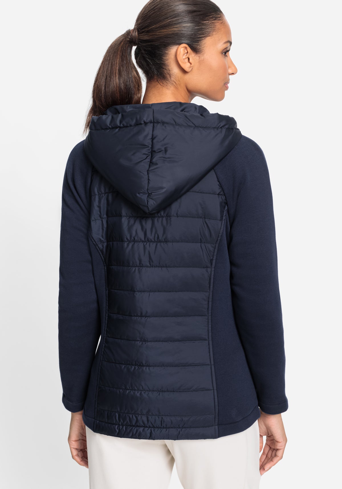 Mixed Media Hooded Jacket
