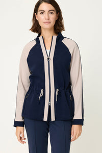Jersey Knit Zip Front Jacket