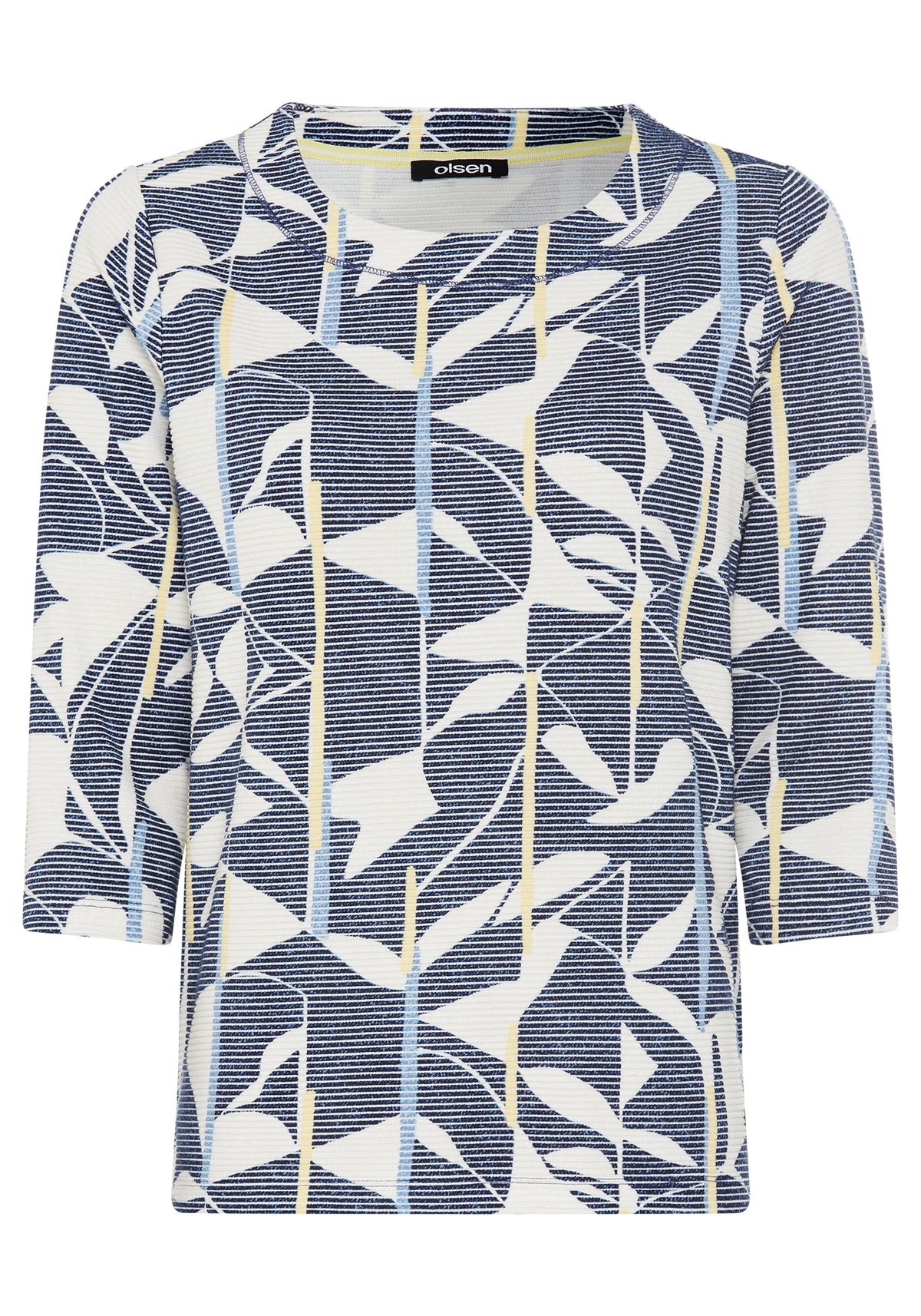 Floral Rib Knit Jersey Top