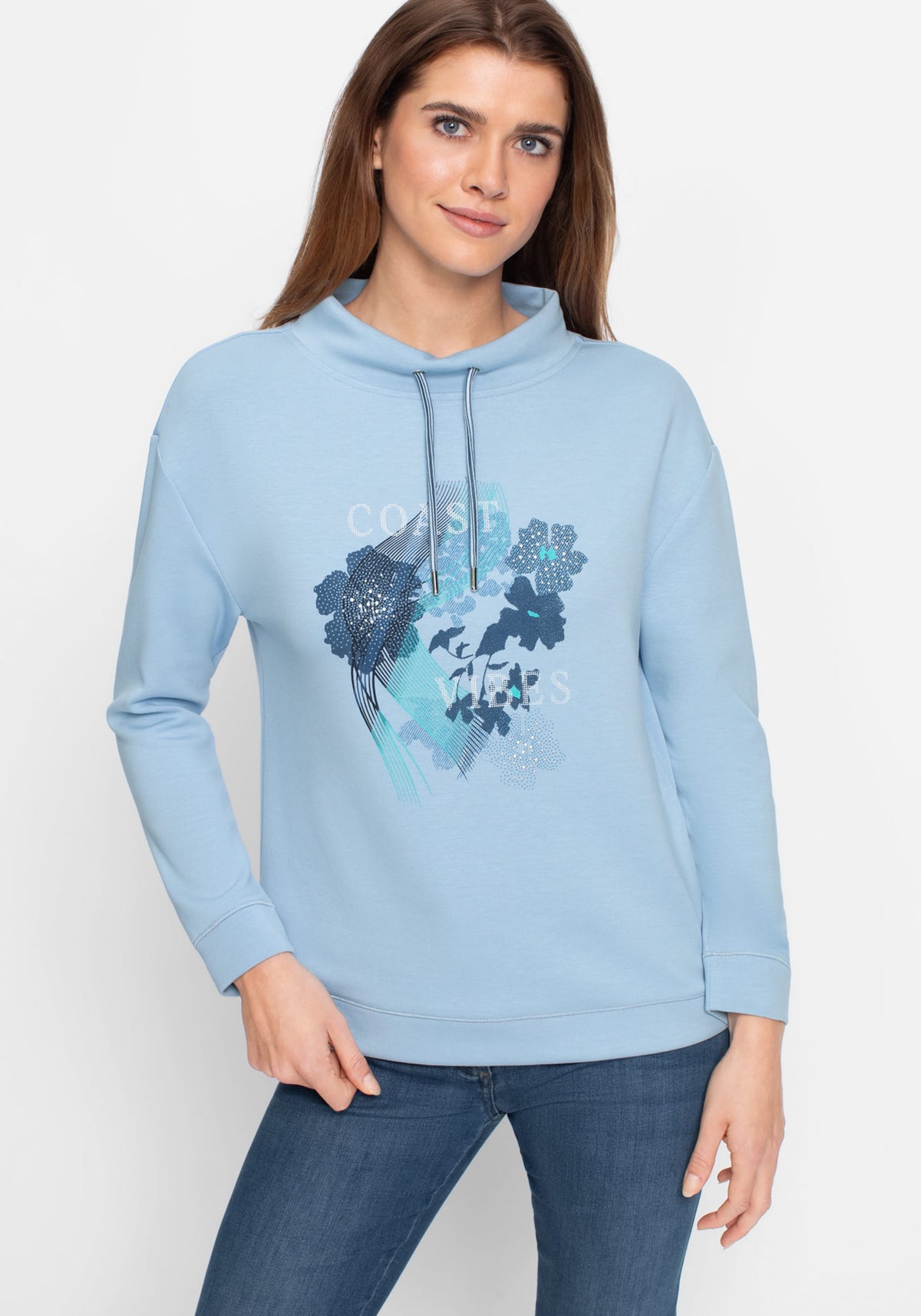 Scuba Jersey Placement Print Top