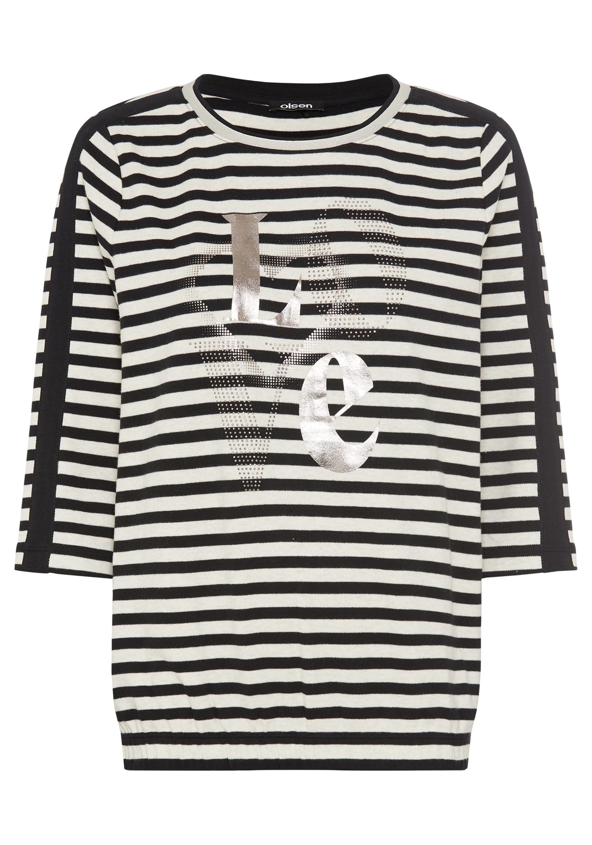 Stripe and Foil Print Jersey Top