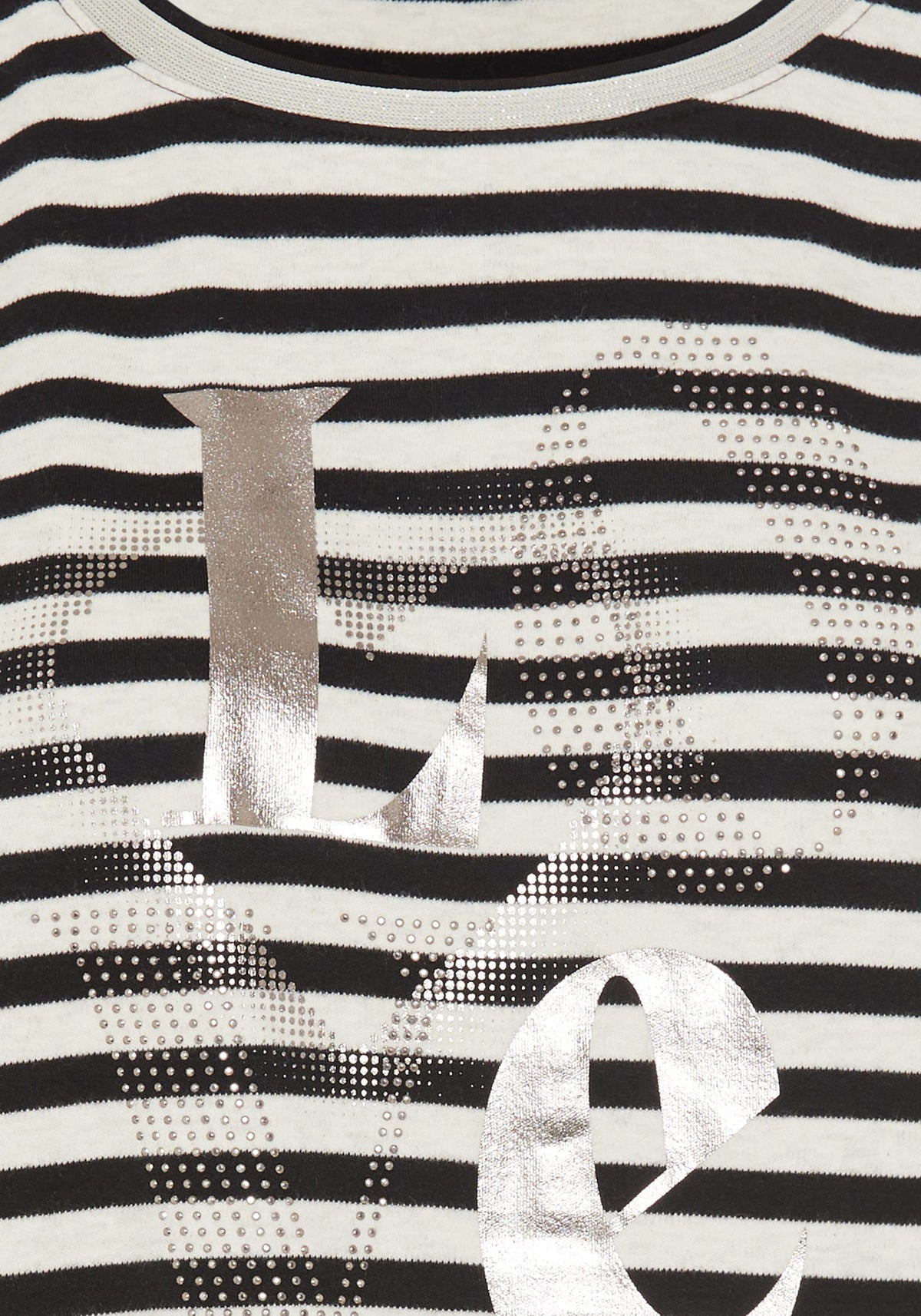 Stripe and Foil Print Jersey Top