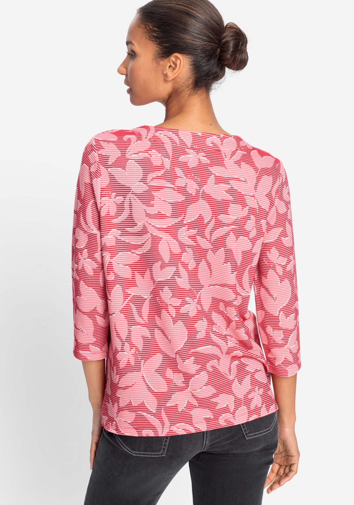 Floral Rib Knit Jersey Top