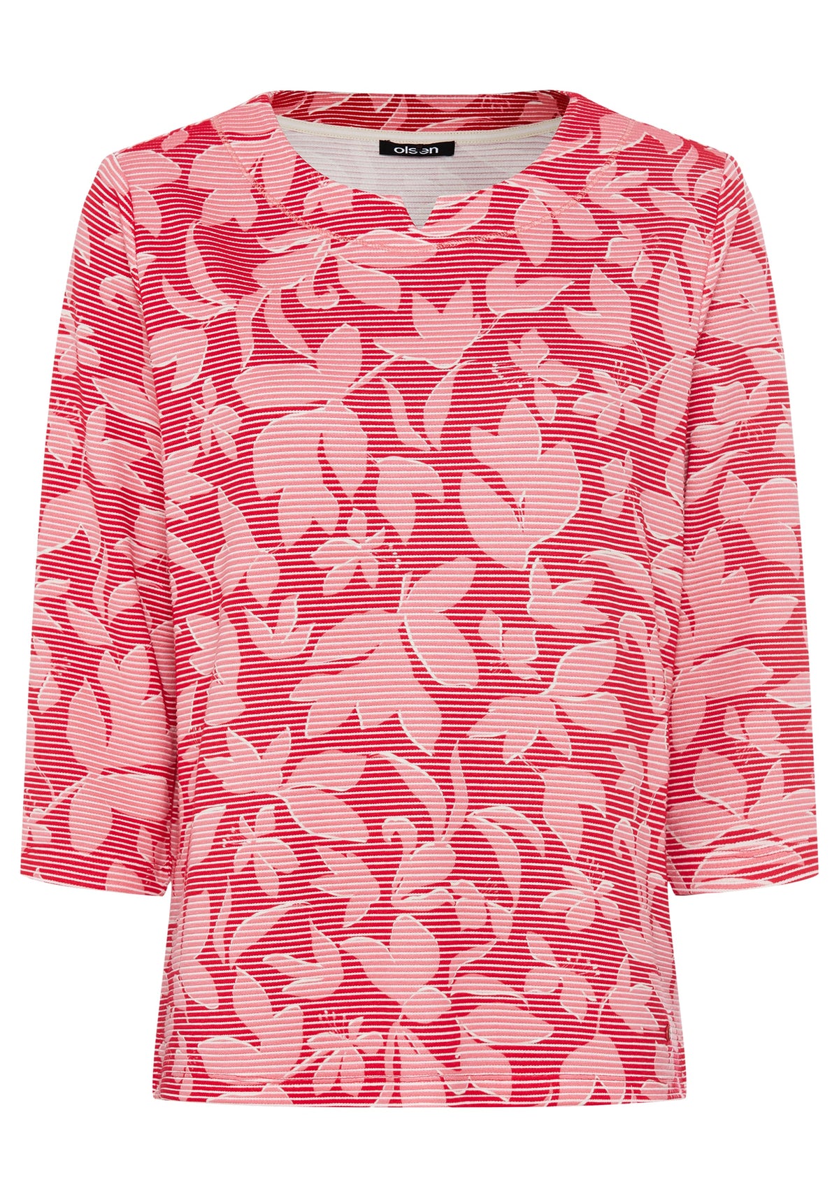 Floral Rib Knit Jersey Top