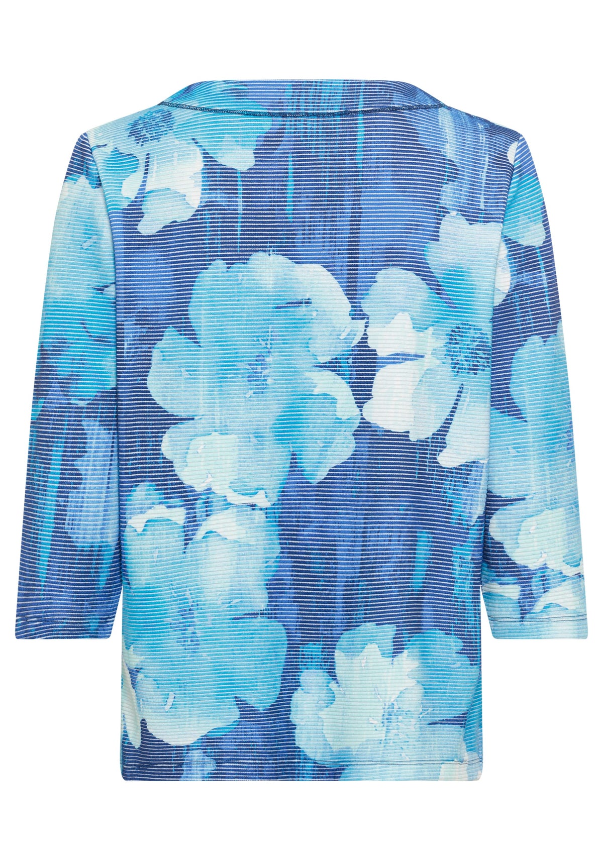 Floral Rib Knit Jersey Top