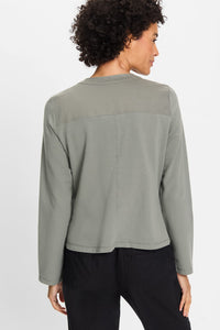 Shirt with Rolled Sleeve Tab Detail