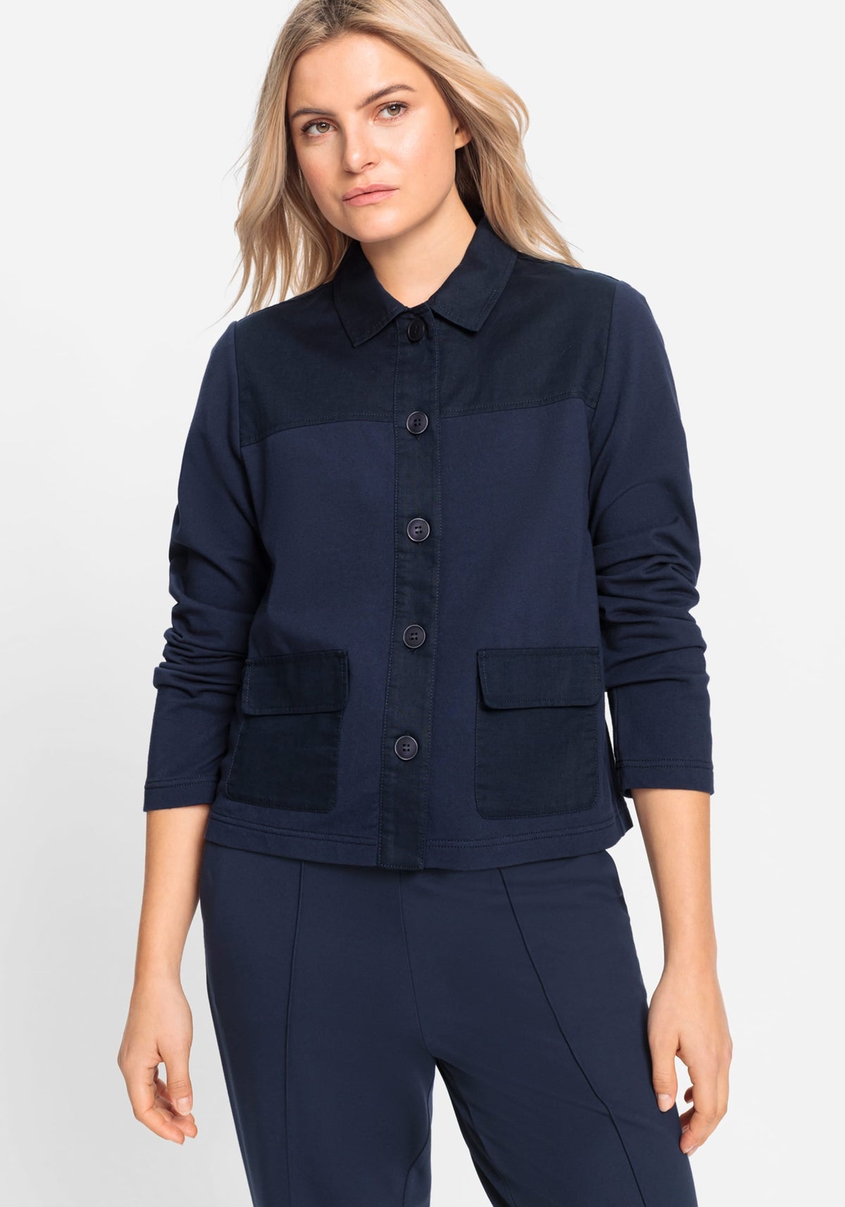 Mixed Media Cropped Jacket