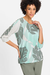Tropic Palm Leaf Jersey Top