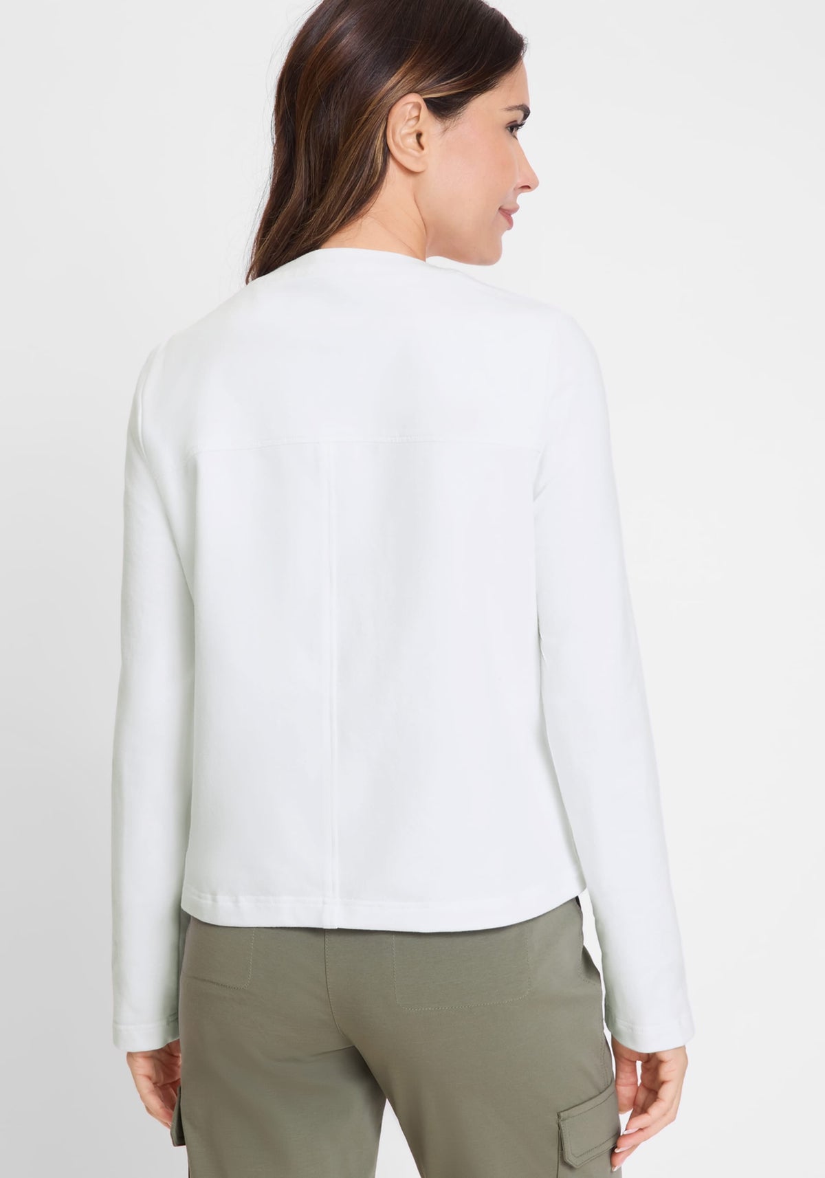 Mixed Media Zip Front Jacket