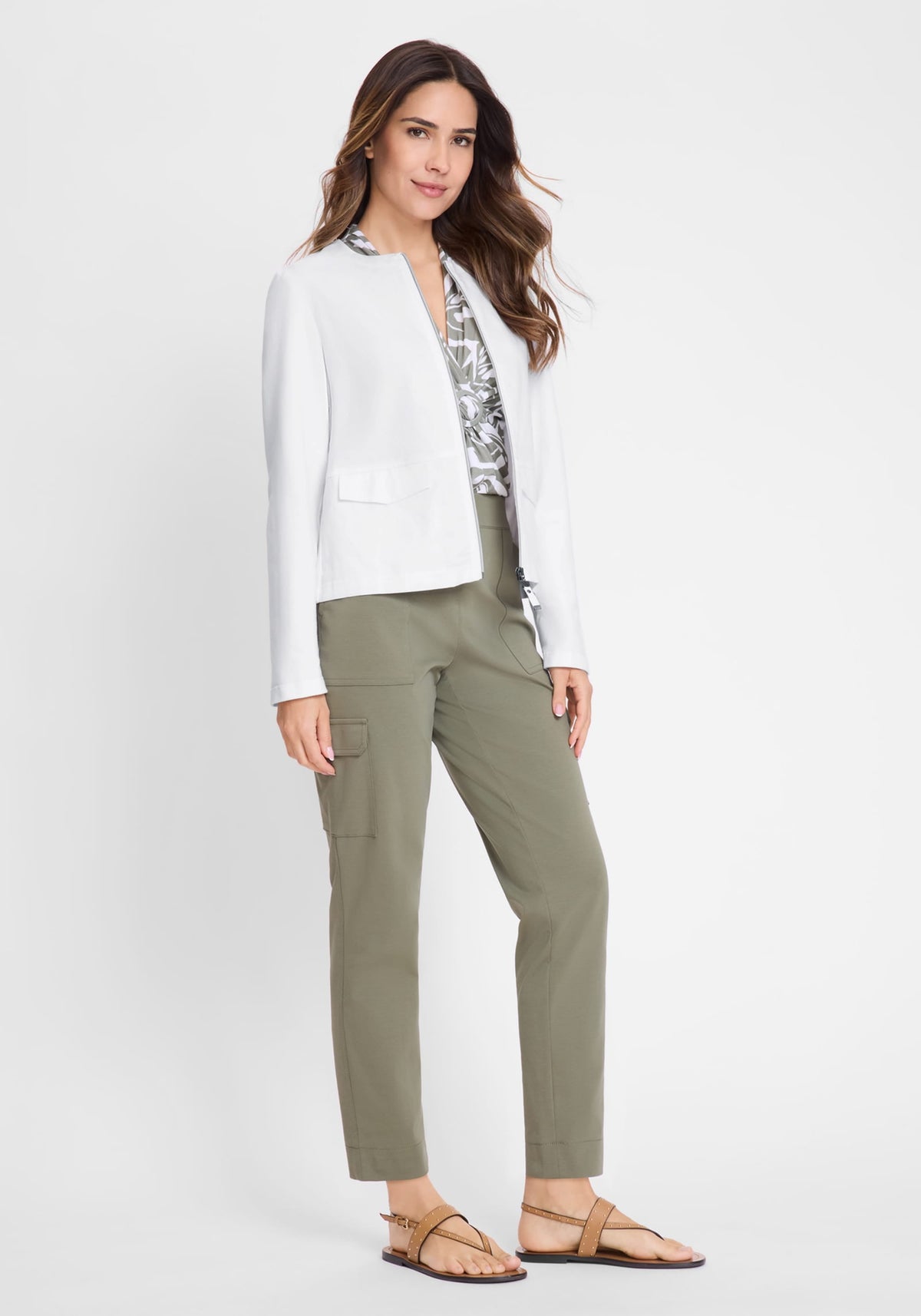 Mixed Media Zip Front Jacket