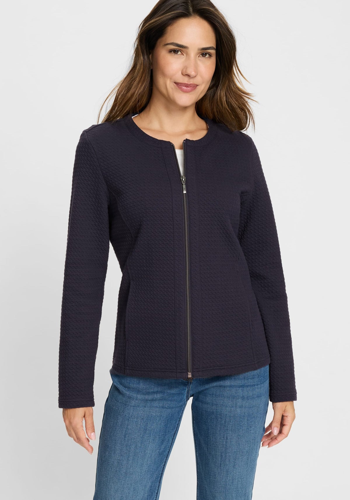 Houndstooth Texture Jersey Jacket