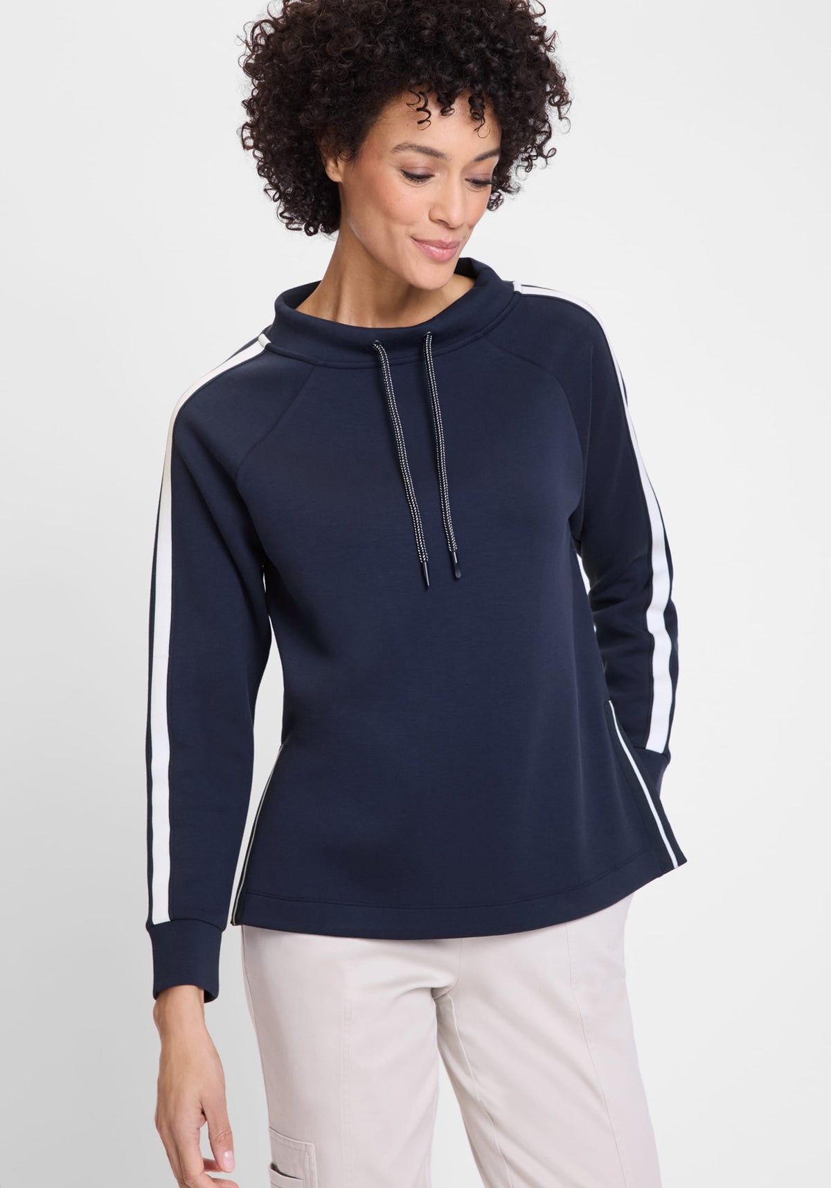 Racer Stripe Jersey Knit Top
