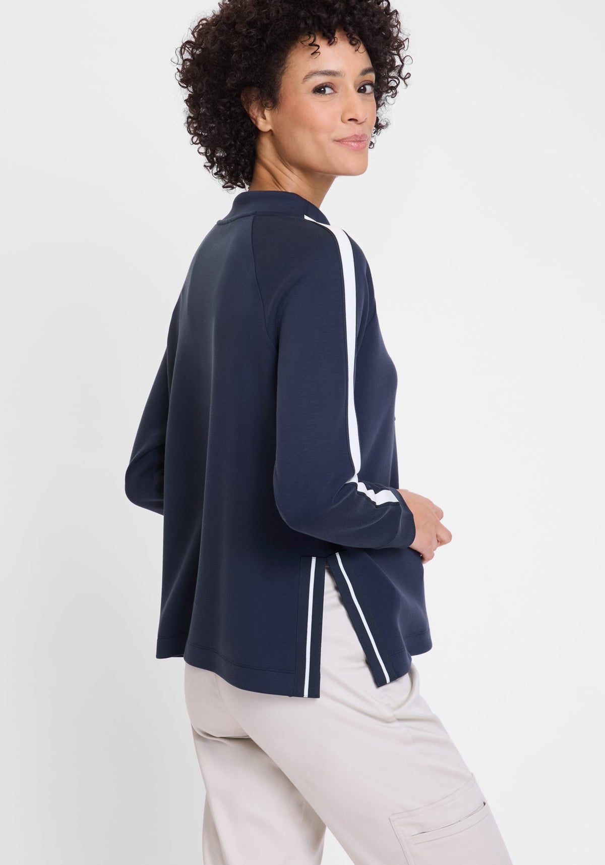 Racer Stripe Jersey Knit Top