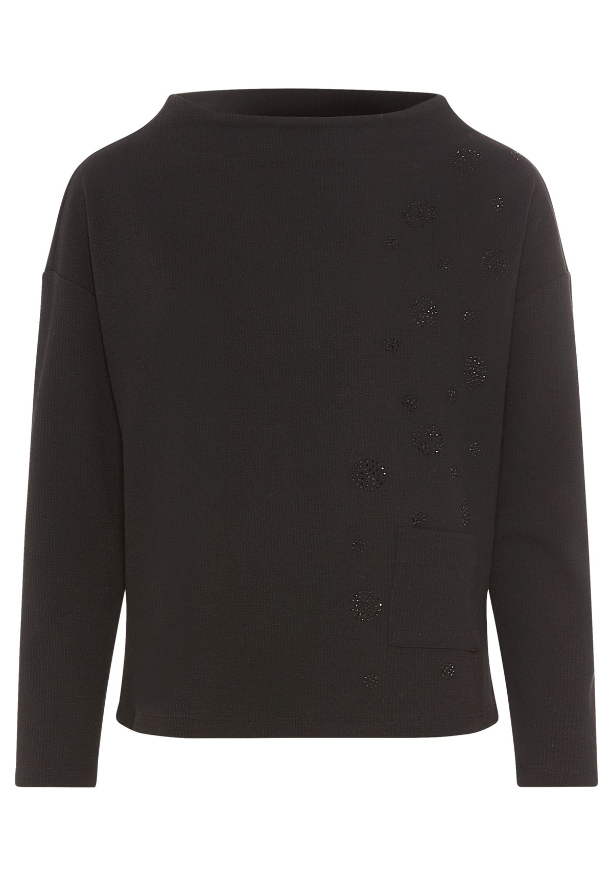 Embellished Funnel Neck Jersey Top