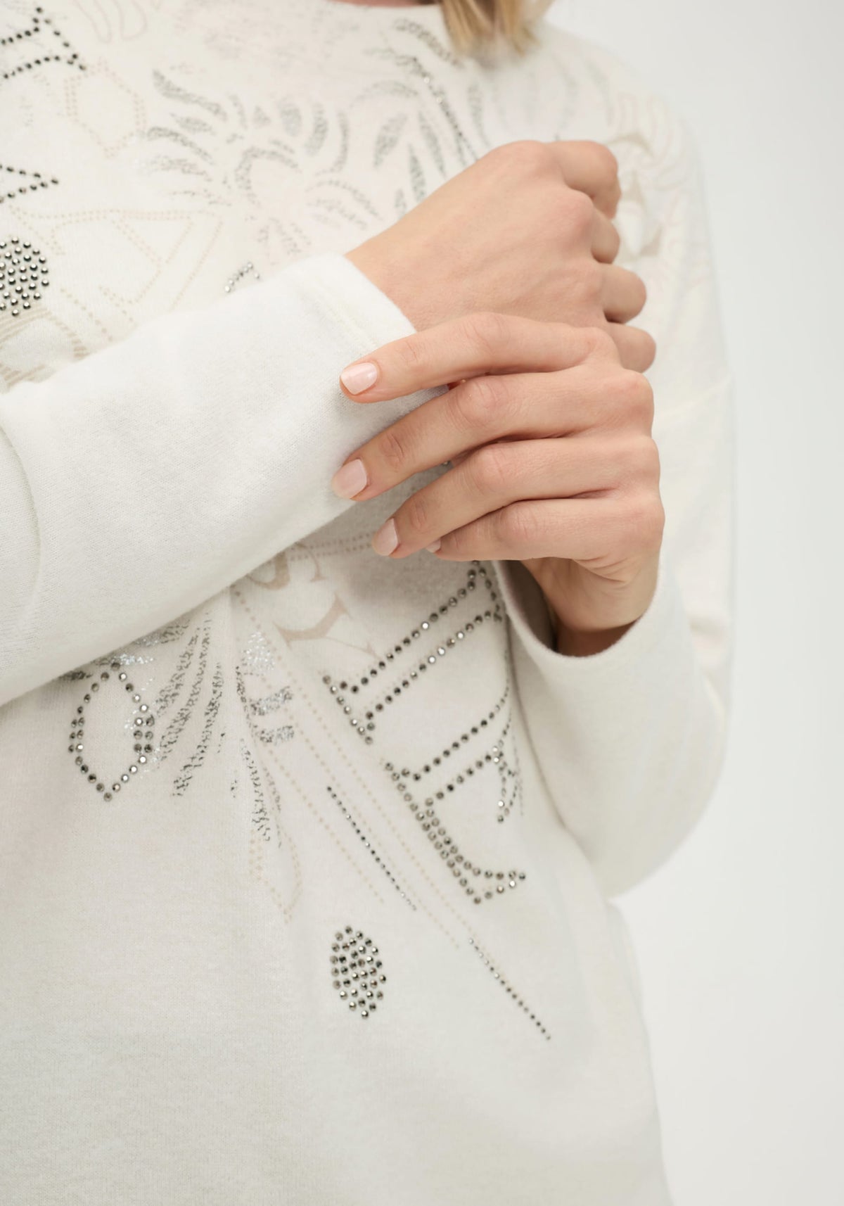 Top en jersey à motifs mixtes embellis