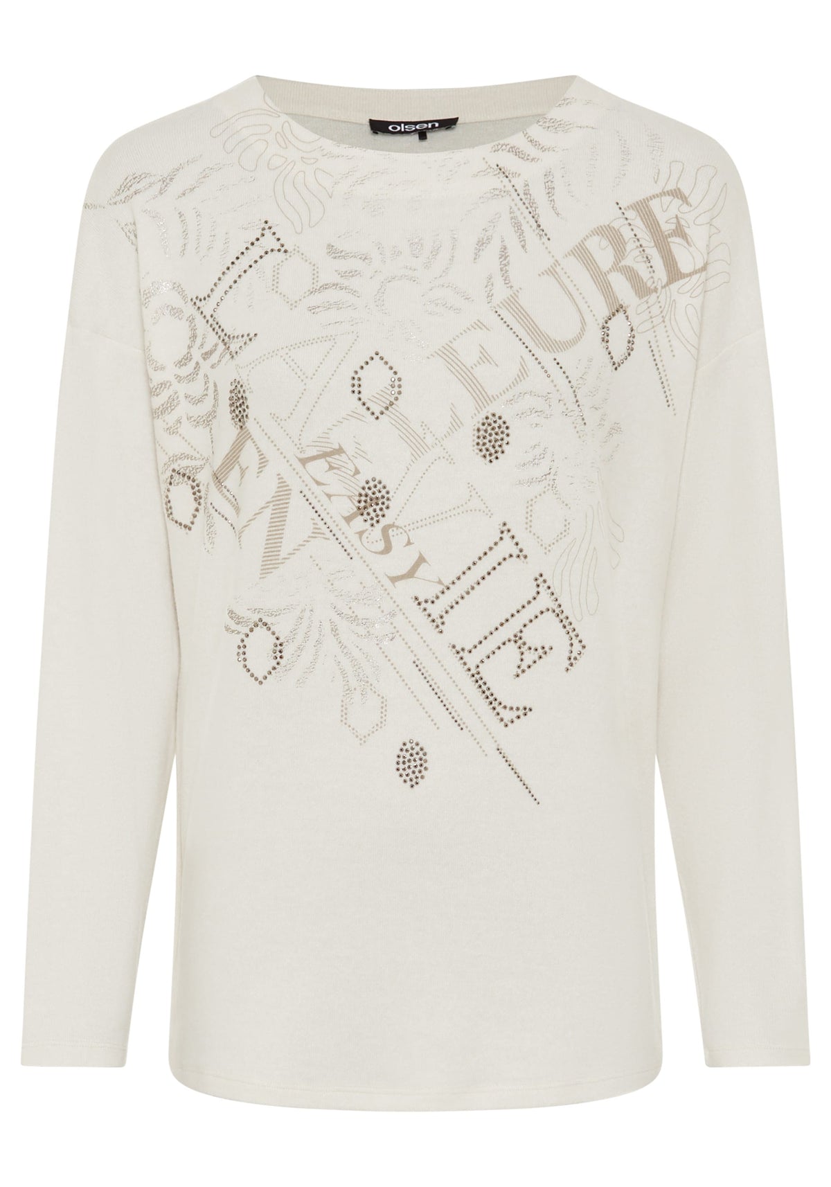 Top en jersey à motifs mixtes embellis