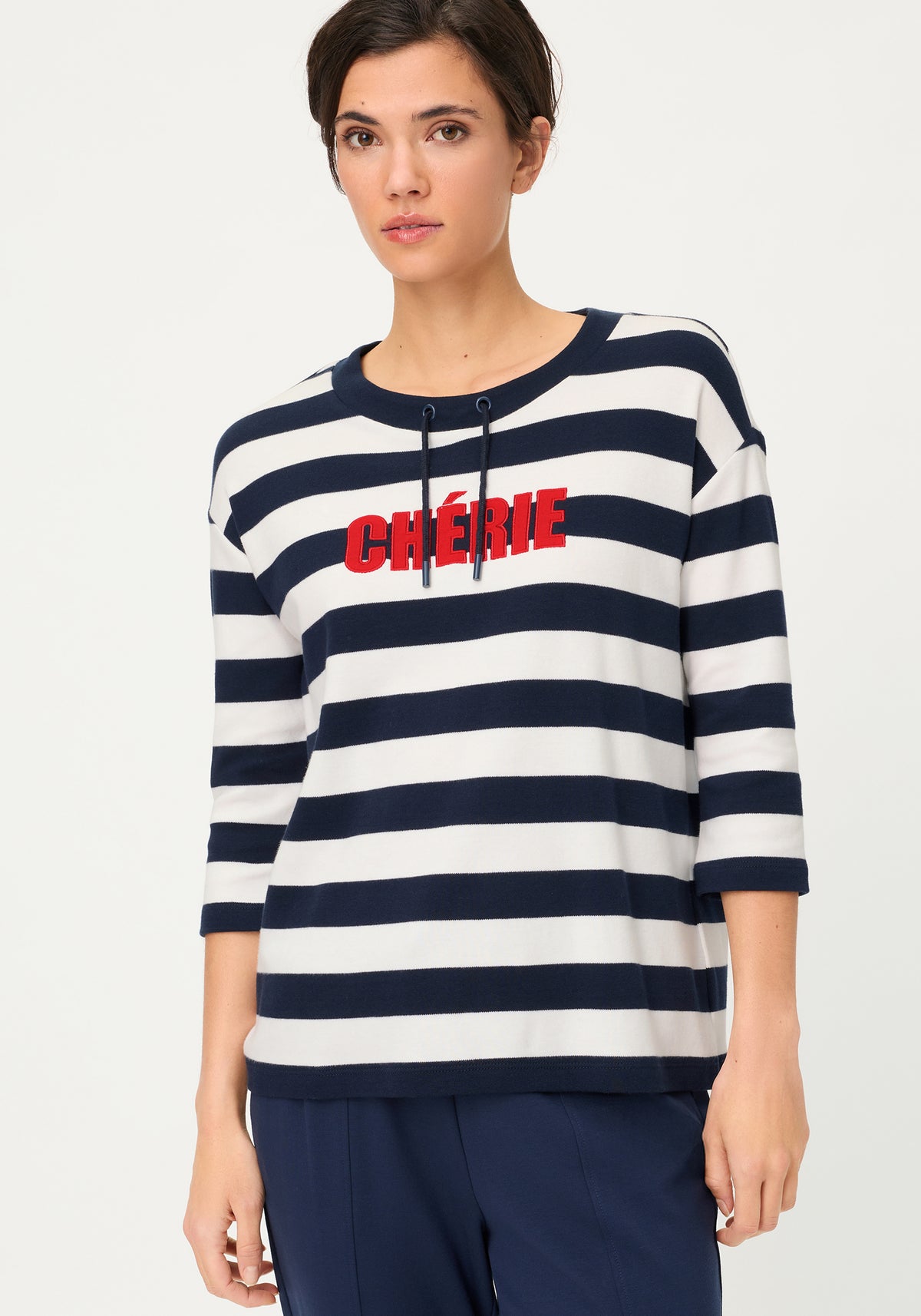 Haut en jersey brodé Chérie