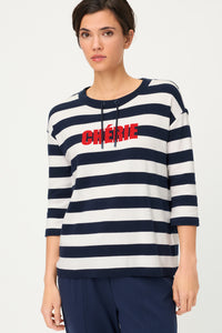 Haut en jersey brodé Chérie