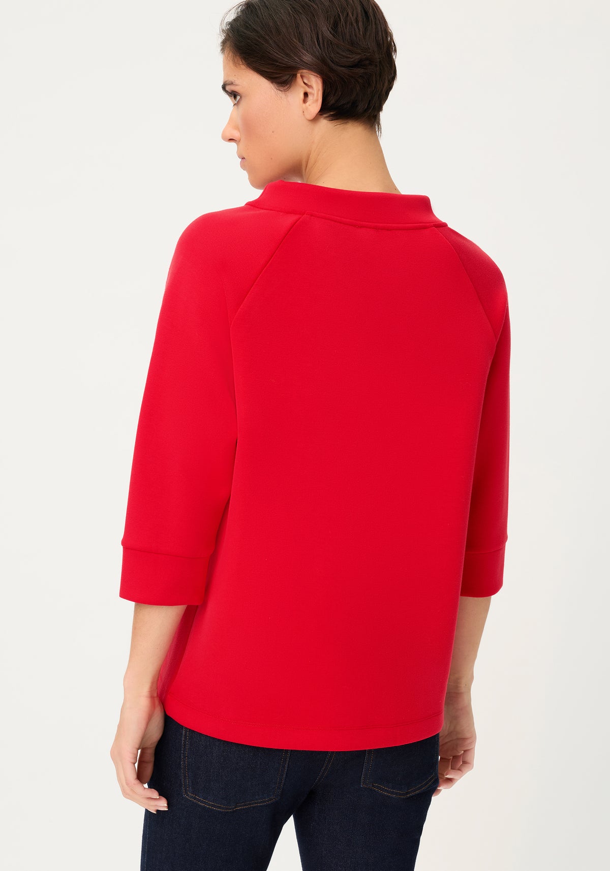 Scuba Jersey Funnel Neck Top