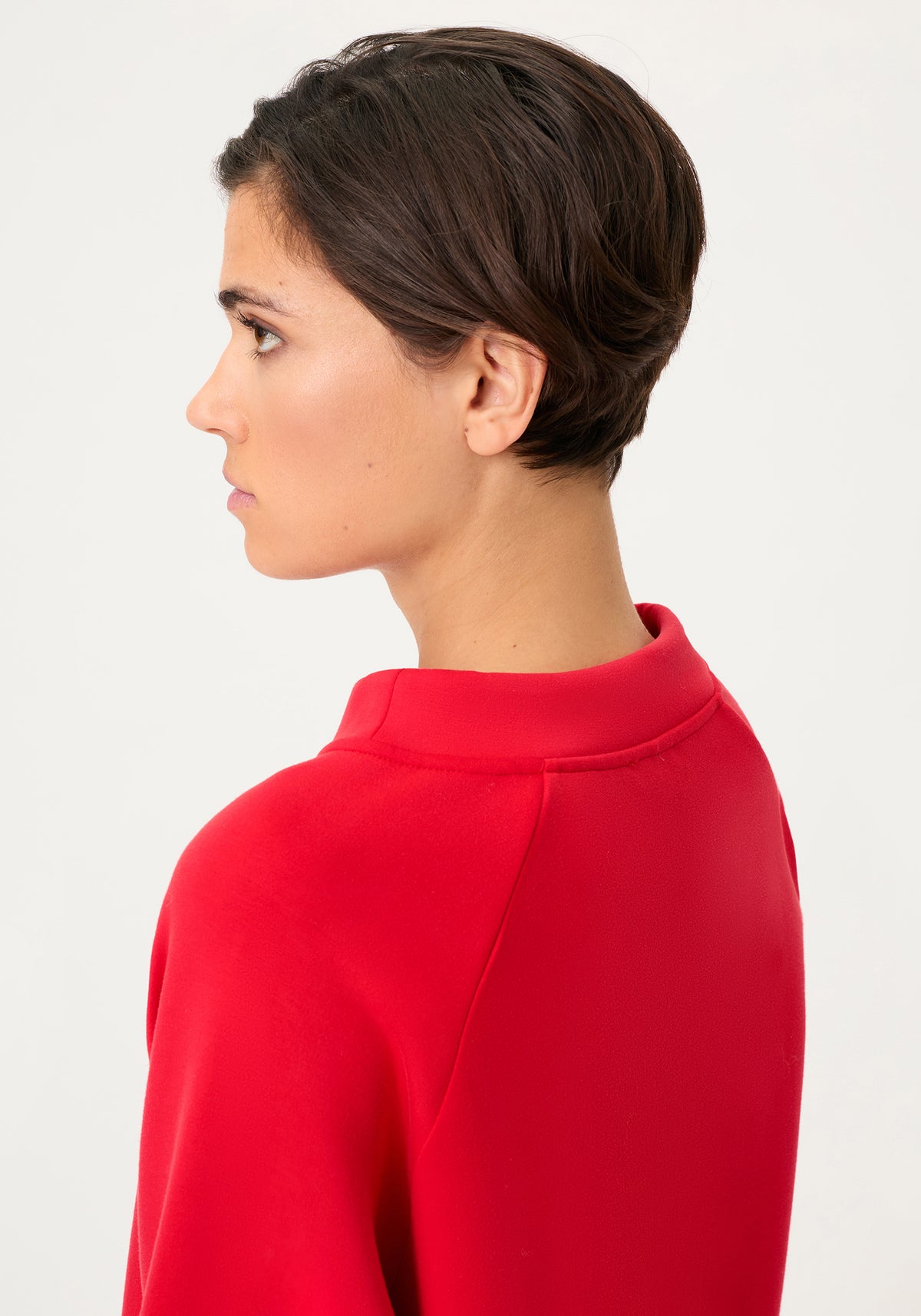 Scuba Jersey Funnel Neck Top