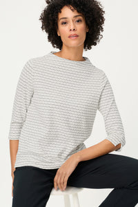 Scallop Stripe Jersey Top