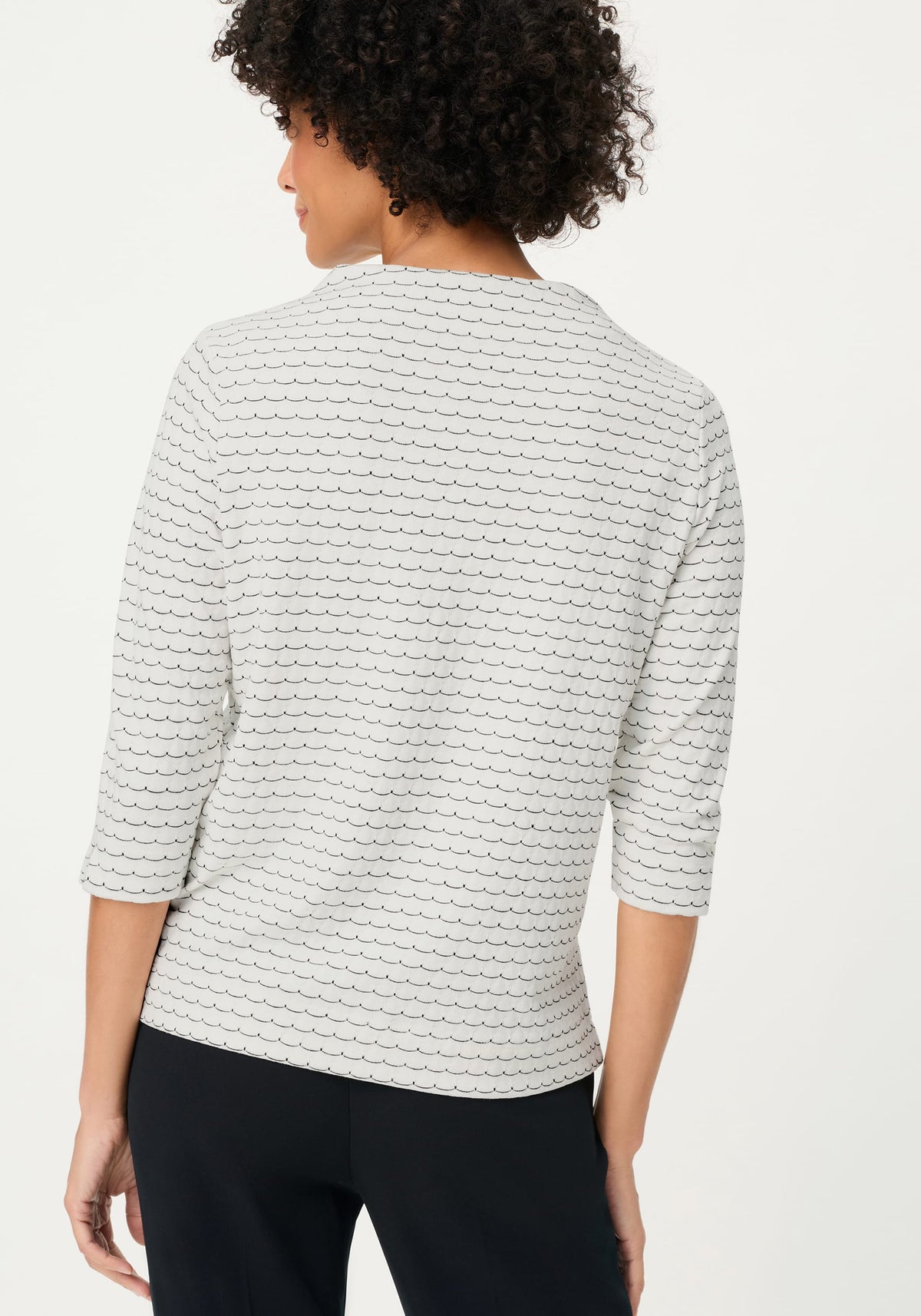 Scallop Stripe Jersey Top