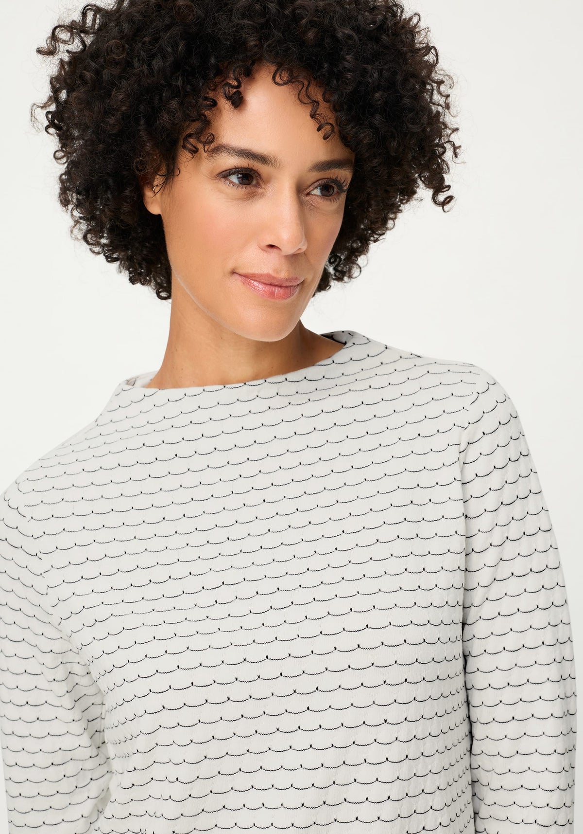 Scallop Stripe Jersey Top