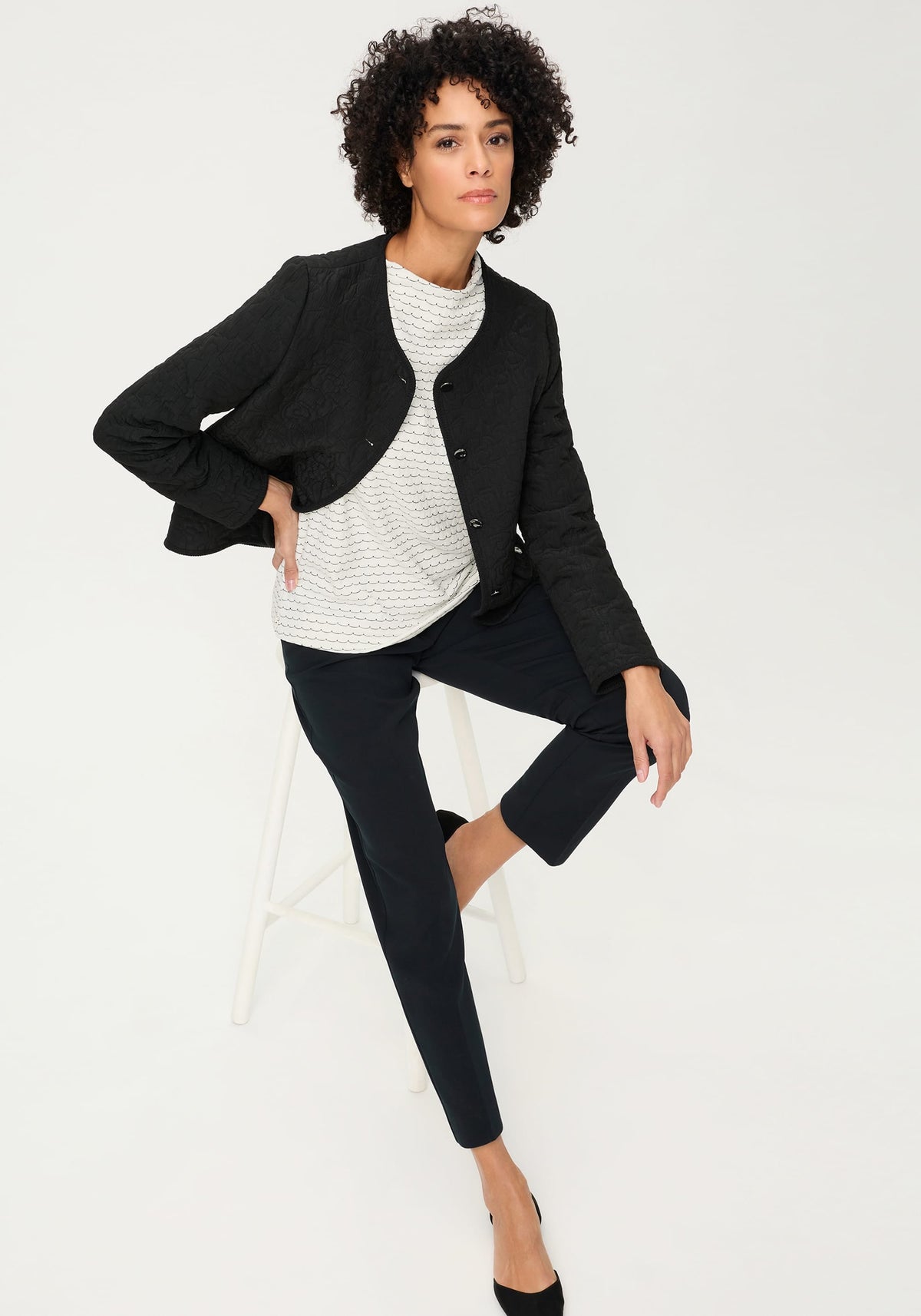 Scallop Stripe Jersey Top