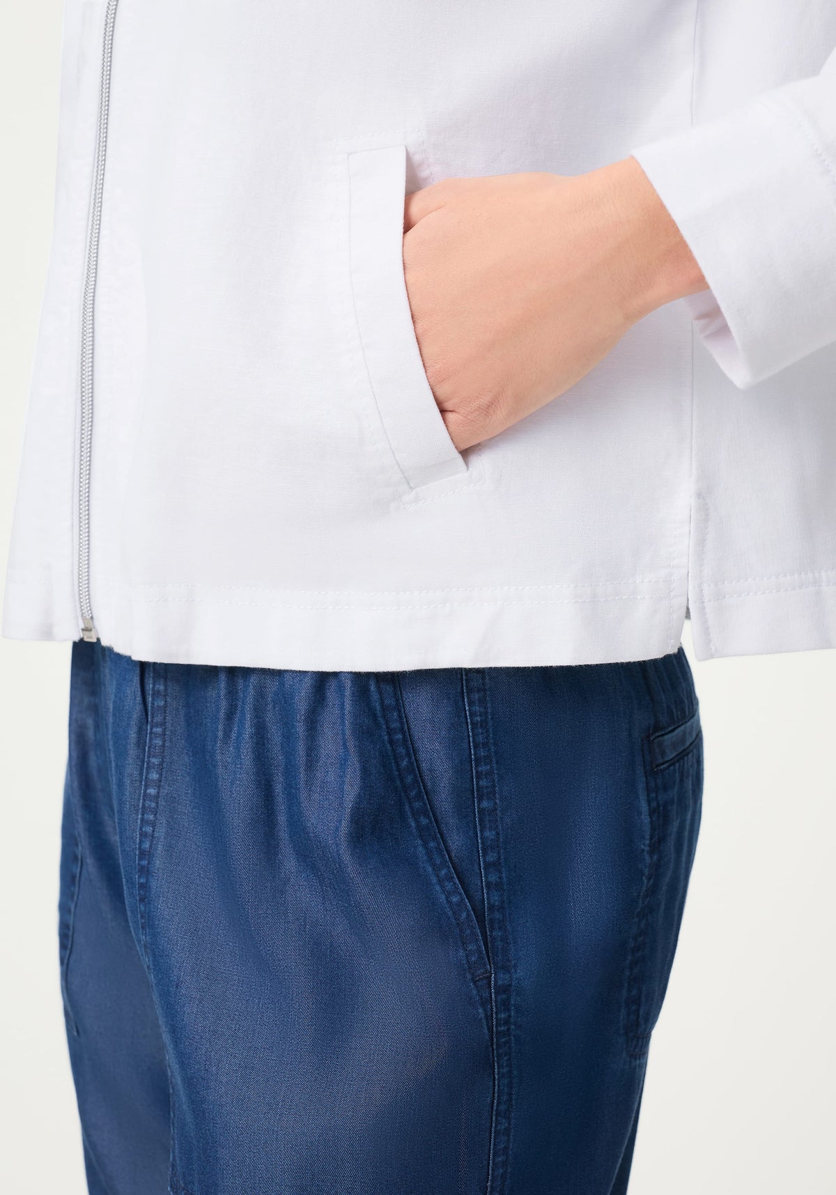 Mixed Media Hooded Jacket