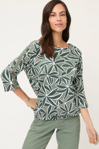Palm Design Jersey Top