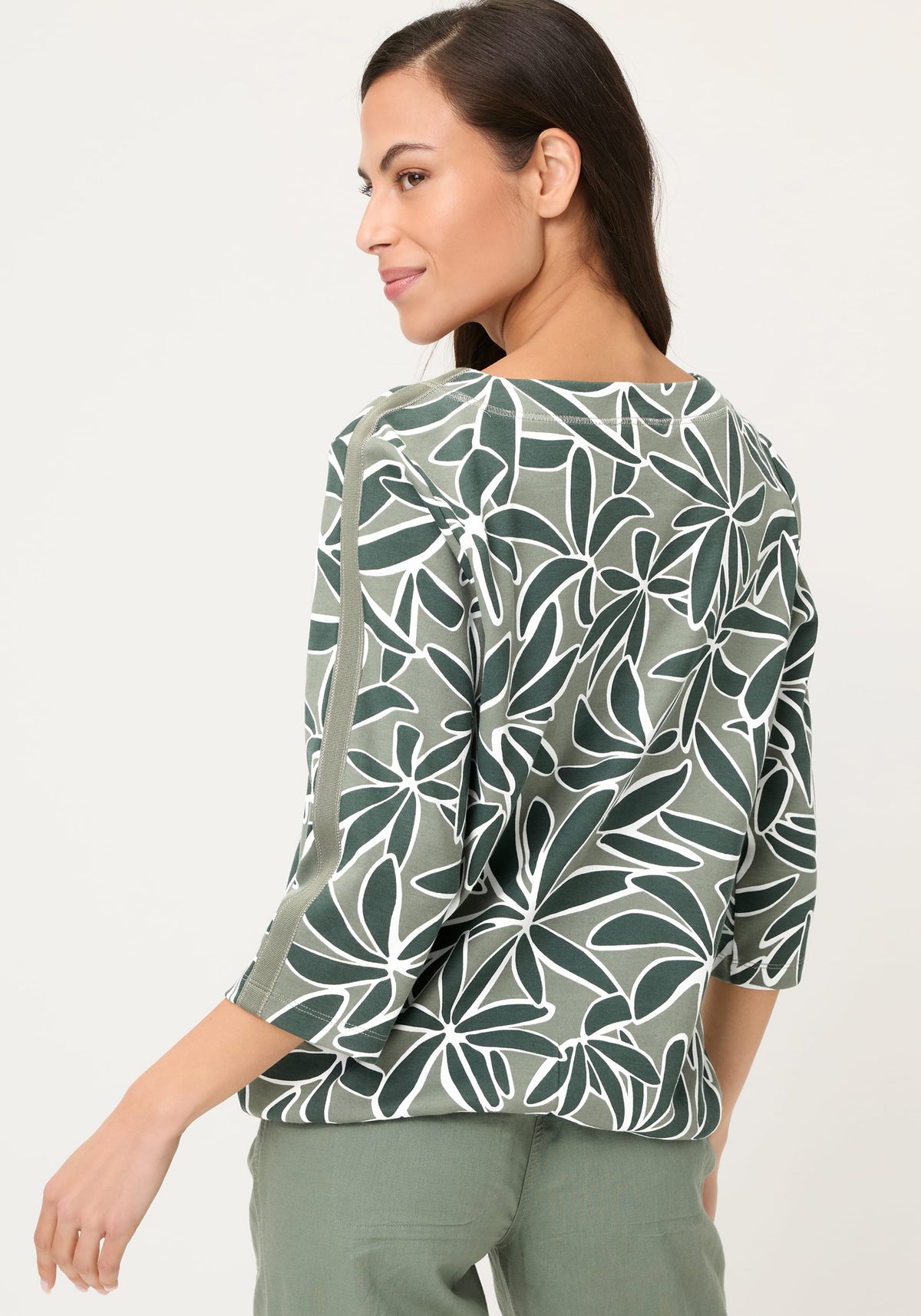 Palm Design Jersey Top