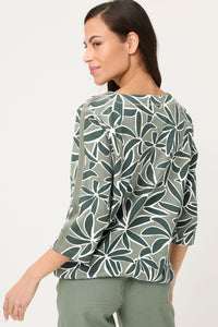 Palm Design Jersey Top