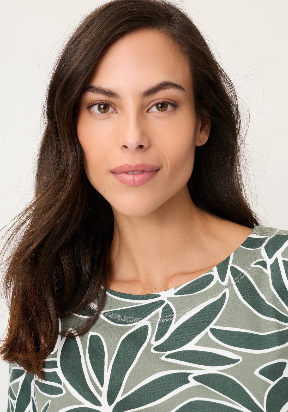 Palm Design Jersey Top