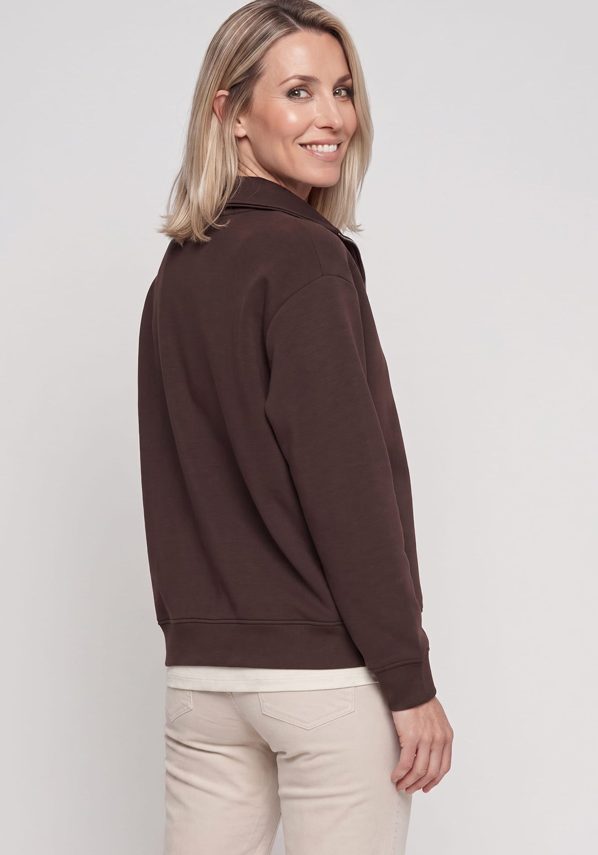 Scuba Knit Quarter Zip Top