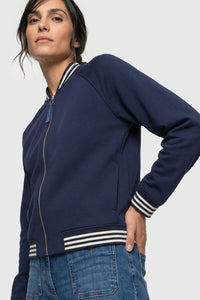 Jersey Knit Zip Front Cardigan