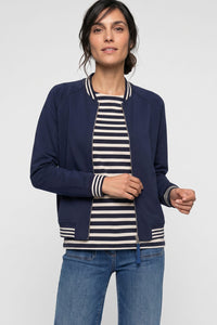 Jersey Knit Zip Front Cardigan