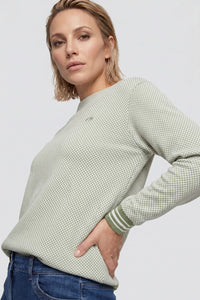 Haut en jersey jacquard à col cheminée