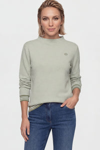 Haut en jersey jacquard à col cheminée