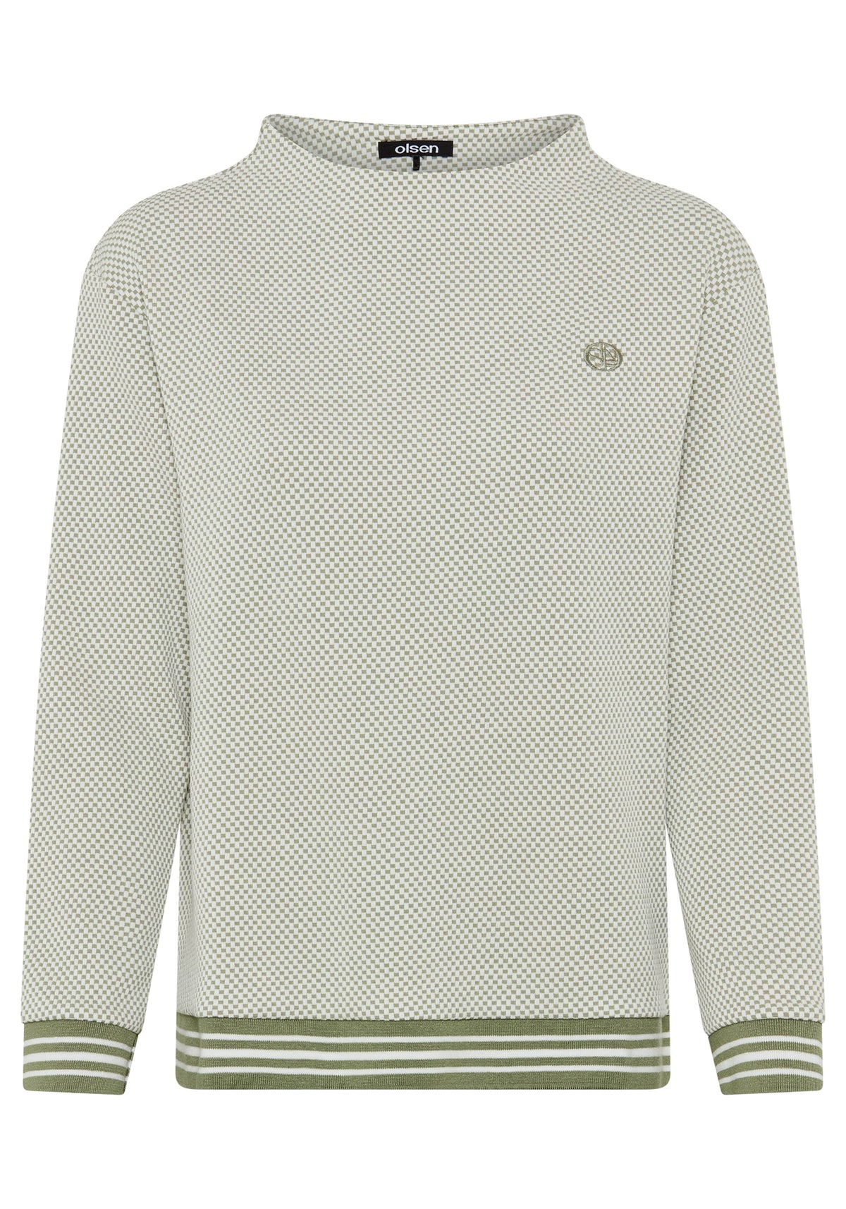 Jacquard Jersey Funnel Neck Top