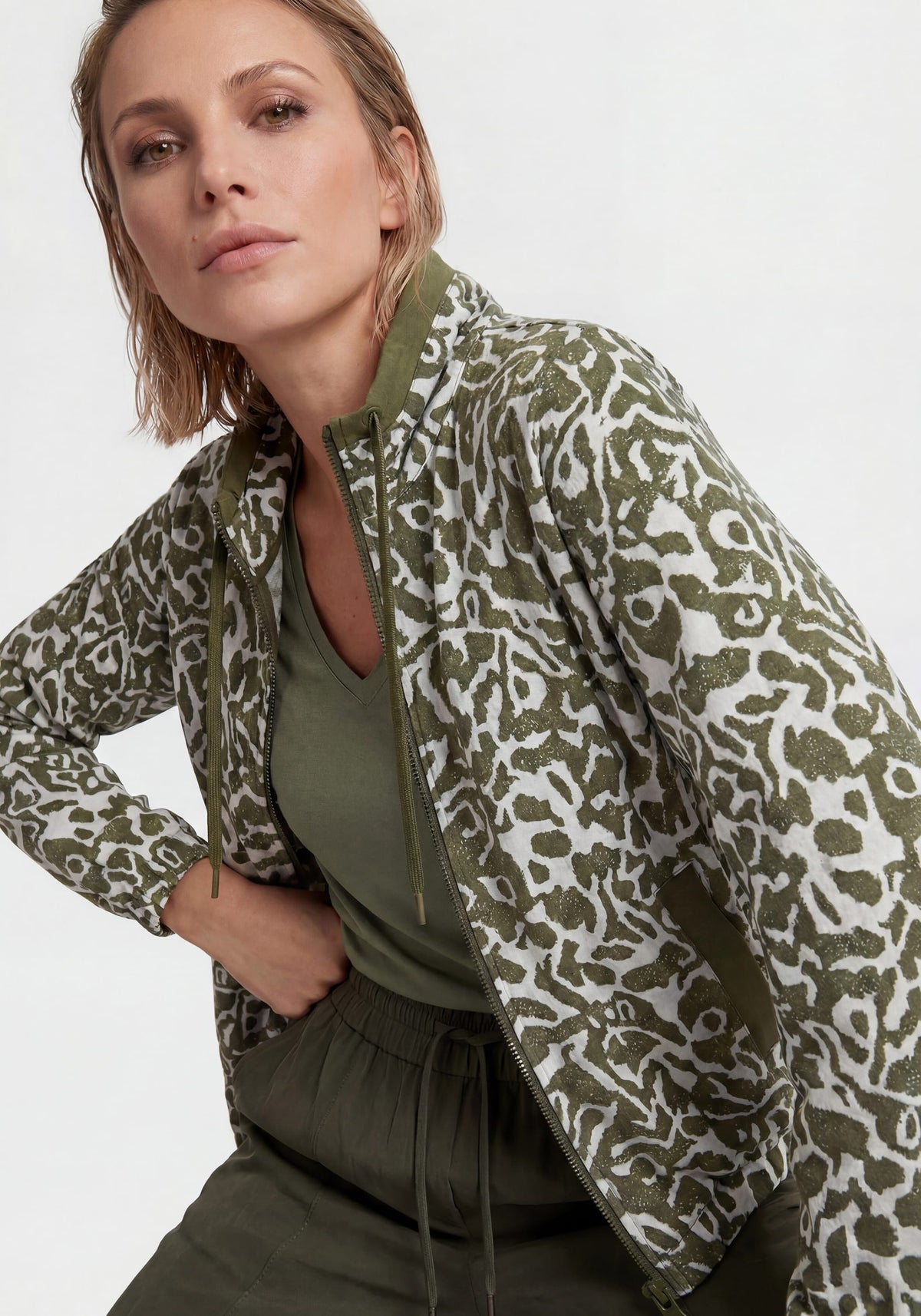 Modern Animal Jacquard Zip Front Jacket
