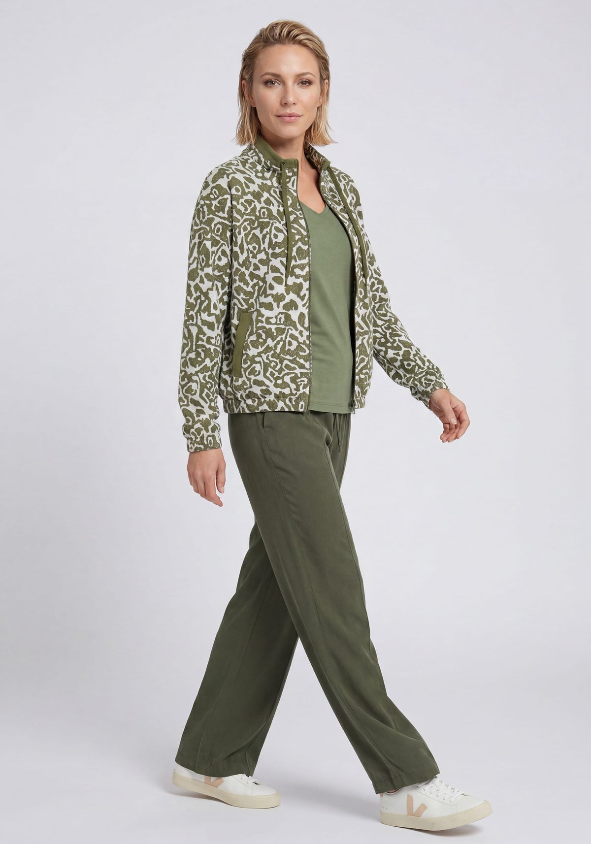 Modern Animal Jacquard Zip Front Jacket