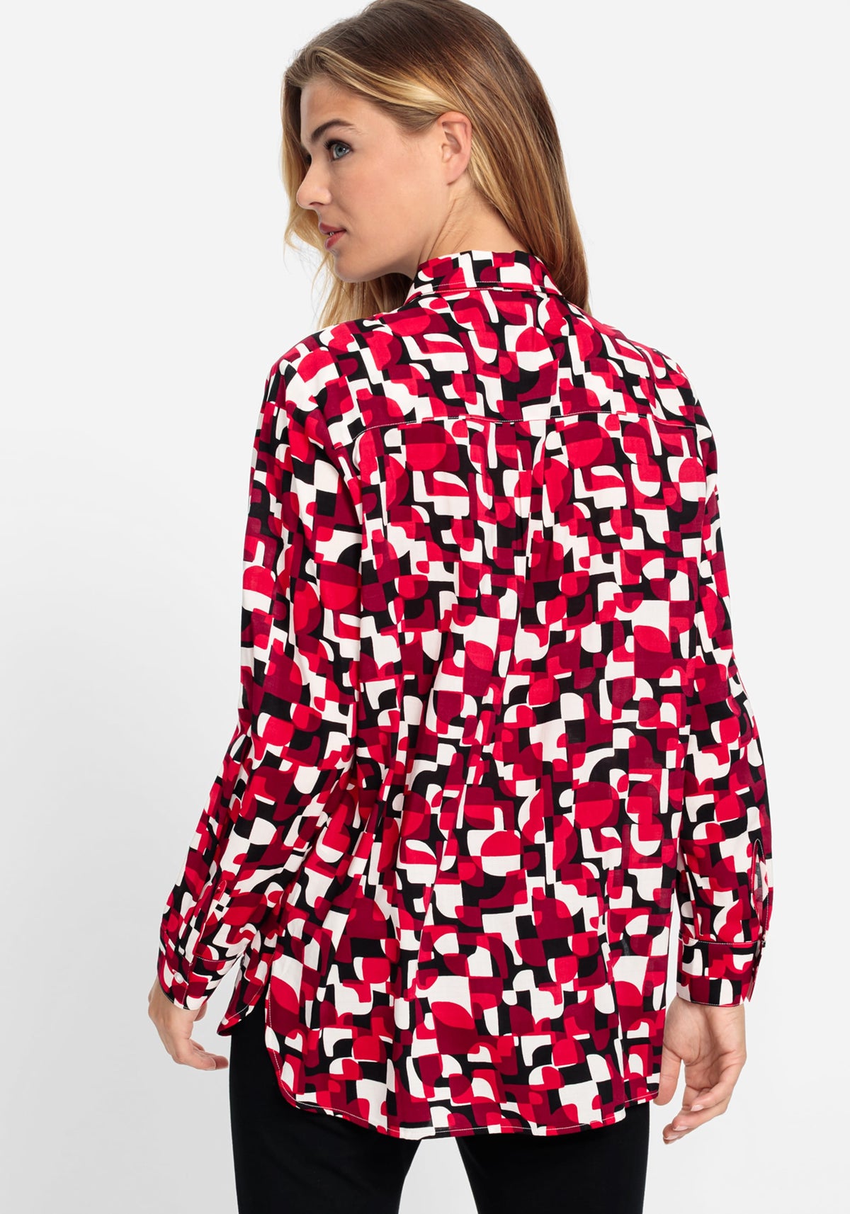 Cotton Viscose Geo Print Shirt