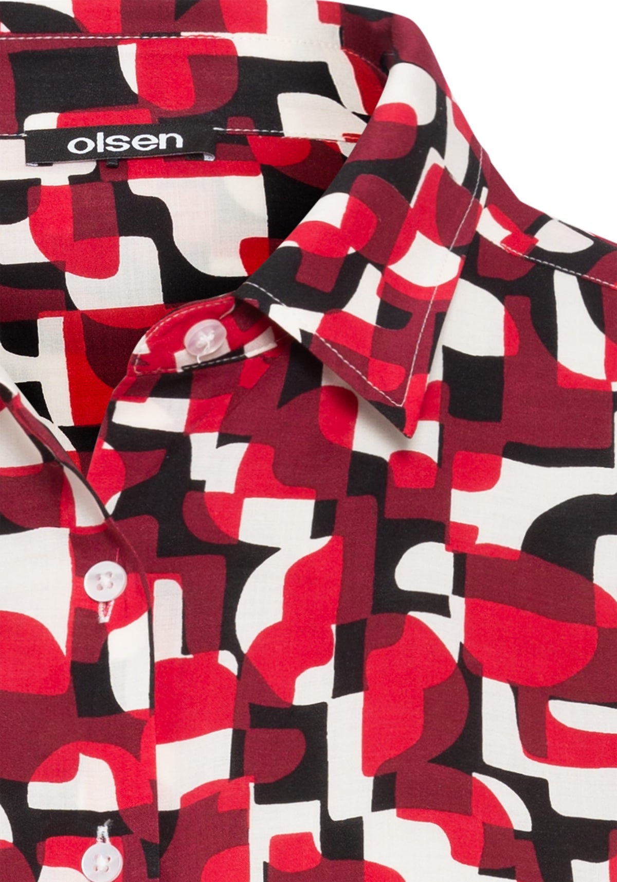 Cotton Viscose Geo Print Shirt