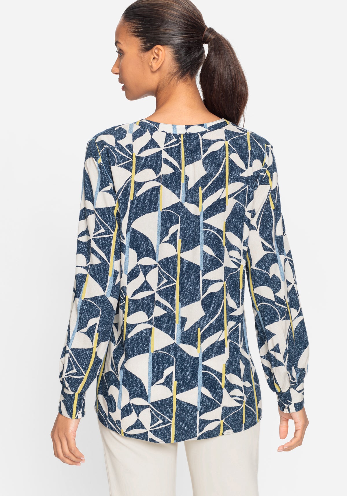 Multi-Pattern Tunic Blouse