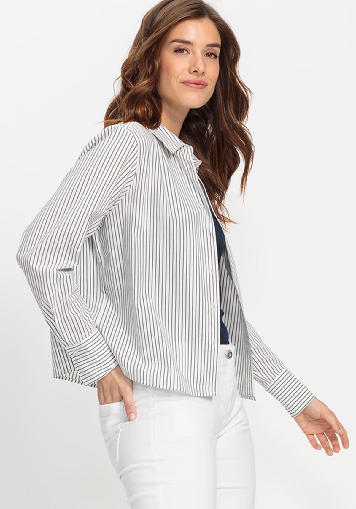 Striped Cropped Shirt