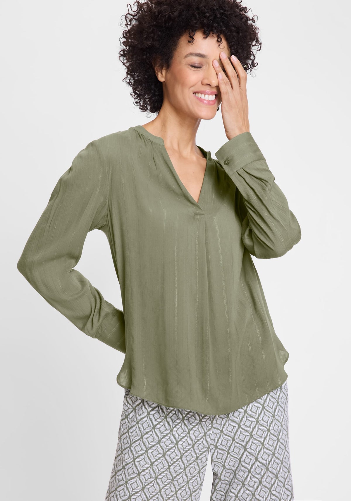 Sparkle Stripe Tunic Blouse